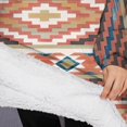 thumbnail image 3 of Oversized Wearable Blanket Hoodie,Boho Red Southwestern Ethnic Pattern Sherpa Blanket Hoodie with Super Pockets,Super Warm Fuzzy Pullover for Women & Men, 3 of 6