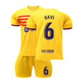 thumbnail image 1 of KEVCHE 2223 FC Barcelona Jersey Futbol 2 Piezas Set, Adultos Camiseta Barcelona Futbol Jersey Barcelona Futbol GAVI Número #6 Printed Jersey Soccer Shirt Shorts Set, Fuera de Casa Amarillo #6/XL, 1 of 7