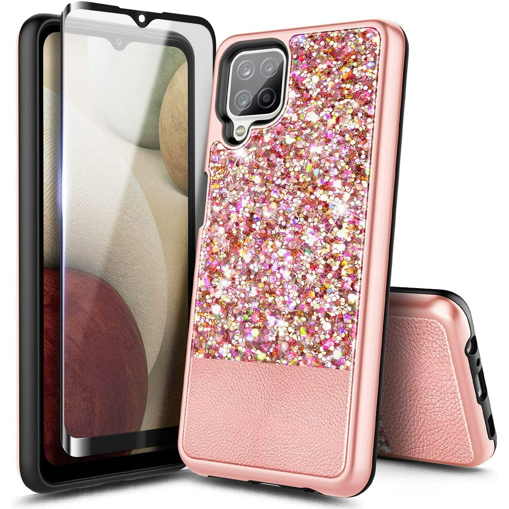 Samsung Galaxy A12 5G Phone Case with Tempered Glass Screen Protector