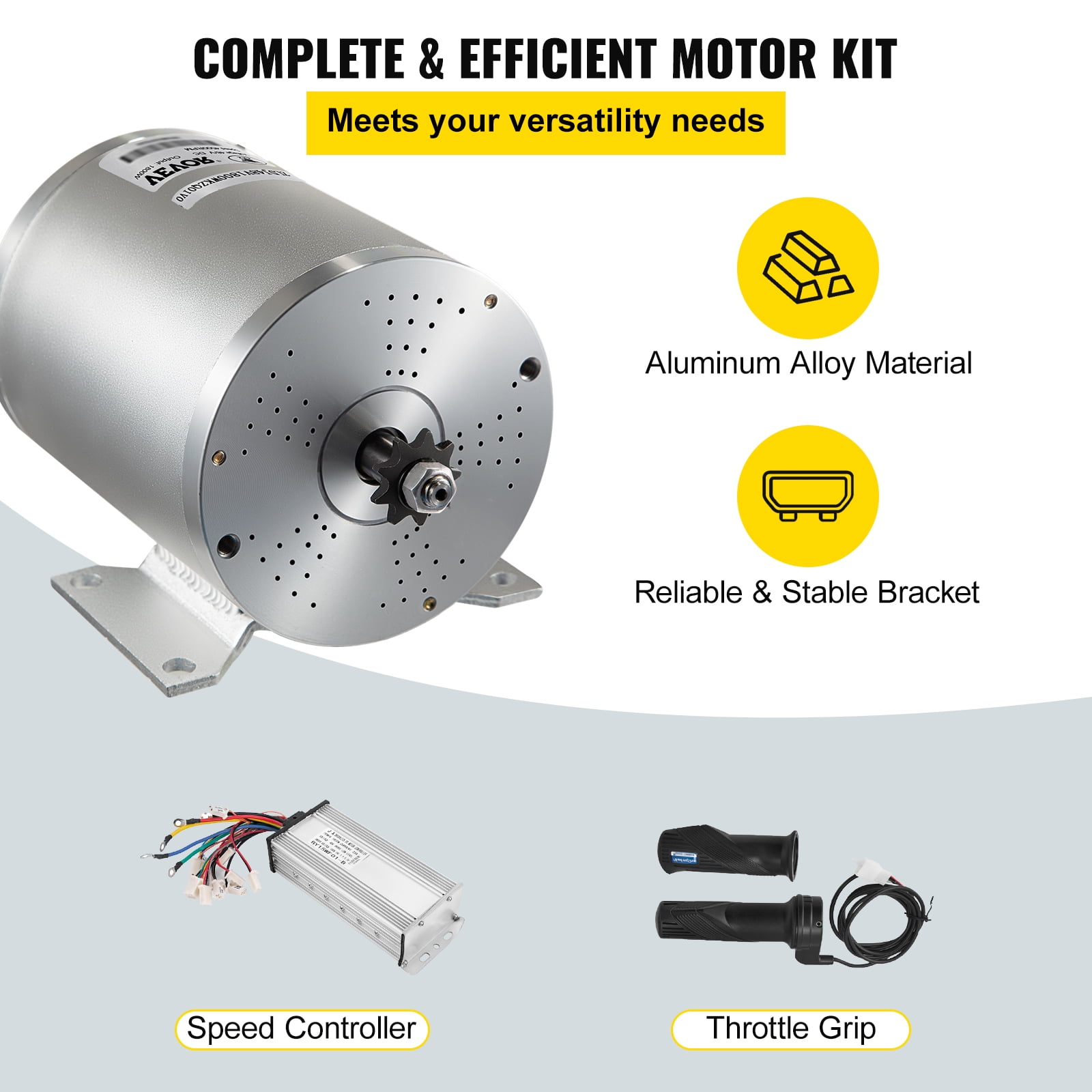 VEVOR 1800W Electric Brushless DC Motor Kit - 48V 5200rpm Brushless Motor  with 32A Speed Controller and Throttle Grip Kit for Go Karts E-bike Electric  Throttle Motorcycle Scooter - Walmart.com