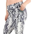 thumbnail image 2 of Ideology Leggings Courts à Imprimé Peau de Serpent Grande Taille, Blanc, 3X, 2 of 3