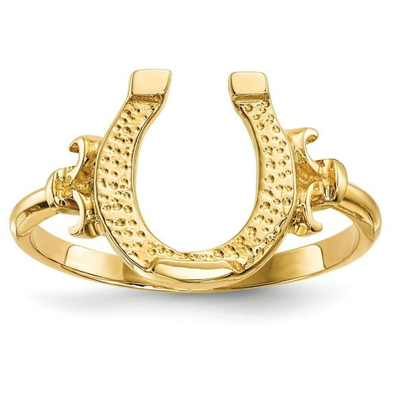 14k Polished Horseshoe Ring - 2.1 Grams - Size 7.00