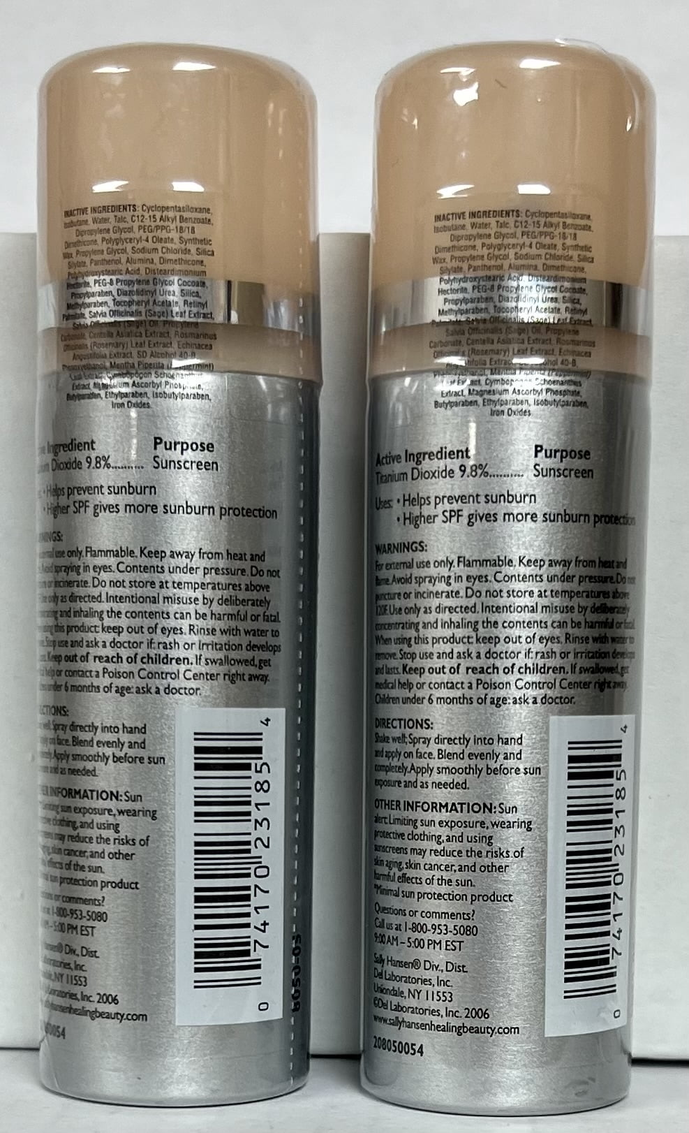 2 Cans Sally Hansen Line Smoothing Airbrush Makeup Beach Beige 1 oz each