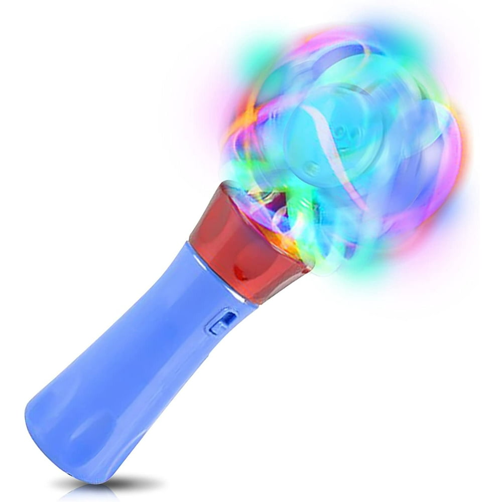JoyX Light Up Orbiter Spinning Wand, 7 Inch LED Spin Toy with Batteries