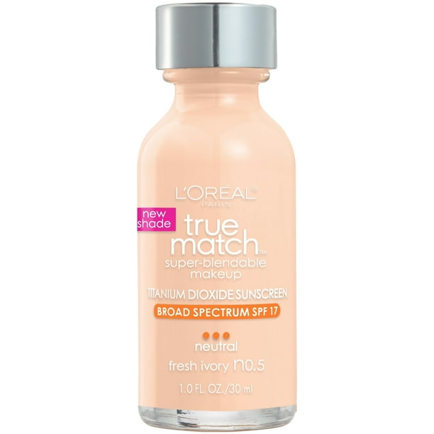 L'Oreal Paris True Match Super-Blendable Foundation Makeup, Fresh Ivory