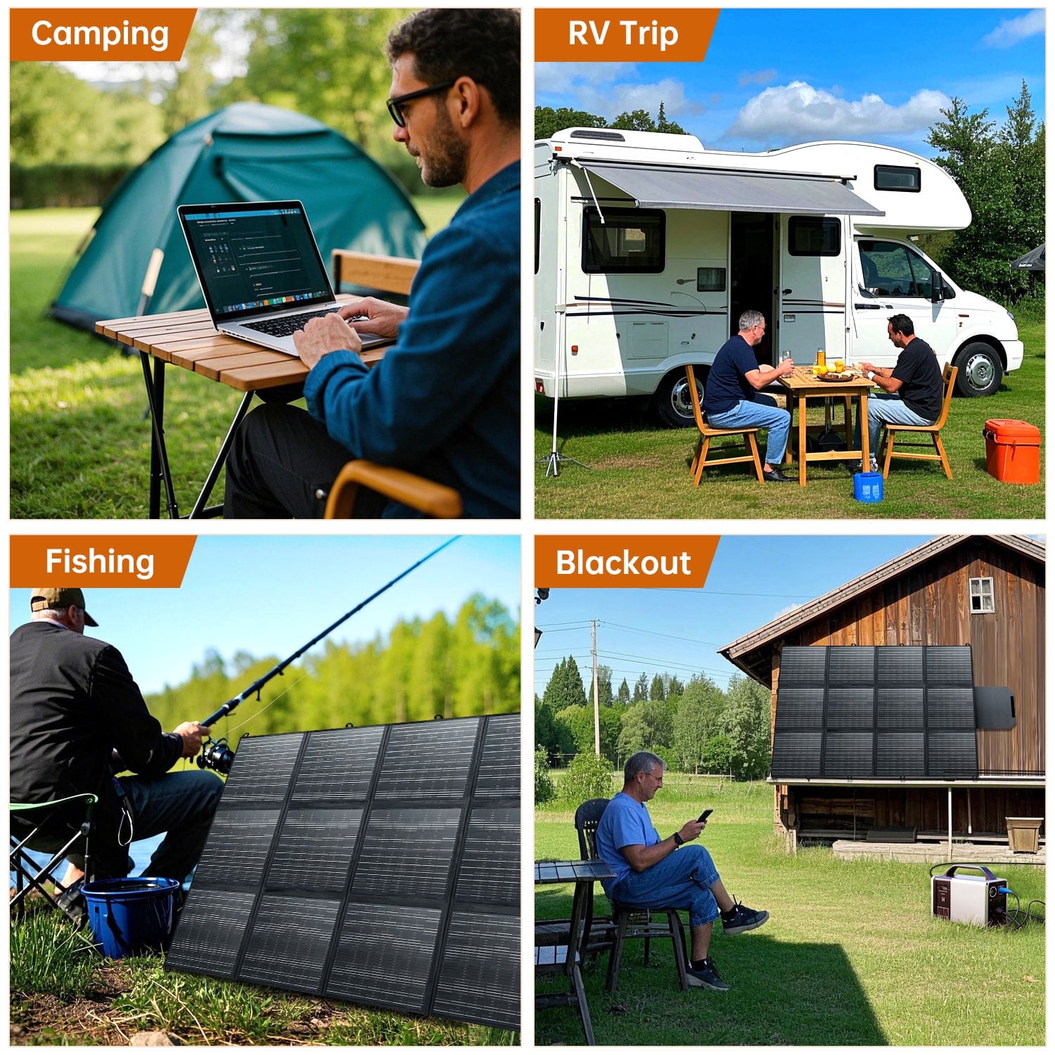 SAGEPEAK 500W Foldable Solar Panel, 23% High Efficiency IP67 Waterproof Solar Charger for Power Station, RV, Camping