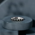 thumbnail image 5 of Rosec Jewels Real Black Onyx Half Eternity Ring for Women (0.75 CT, AAA Quality), 18K White Gold, US 10.50, 5 of 9
