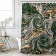 thumbnail image 4 of Green Yellow Ombre Bathroom Shower Curtains with 12 Hooks Polyester Waterproof Shower Curtain for Stalls and Bathtubs Modern Abstract Art Coastal Nautical Decorative Bathroom Curtain 48x72 Inches, 4 of 9