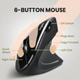 thumbnail image 4 of Perixx PERIMICE-813B Wireless Multi-Device Ergonomic Vertical Mouse - 2xBluetooth & 2.4G Spec - Black, 4 of 6