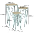 thumbnail image 5 of Mito 3pc Nesting Plant Stand Table, Brown Wood Top, X Cross Blue Metal, 5 of 5