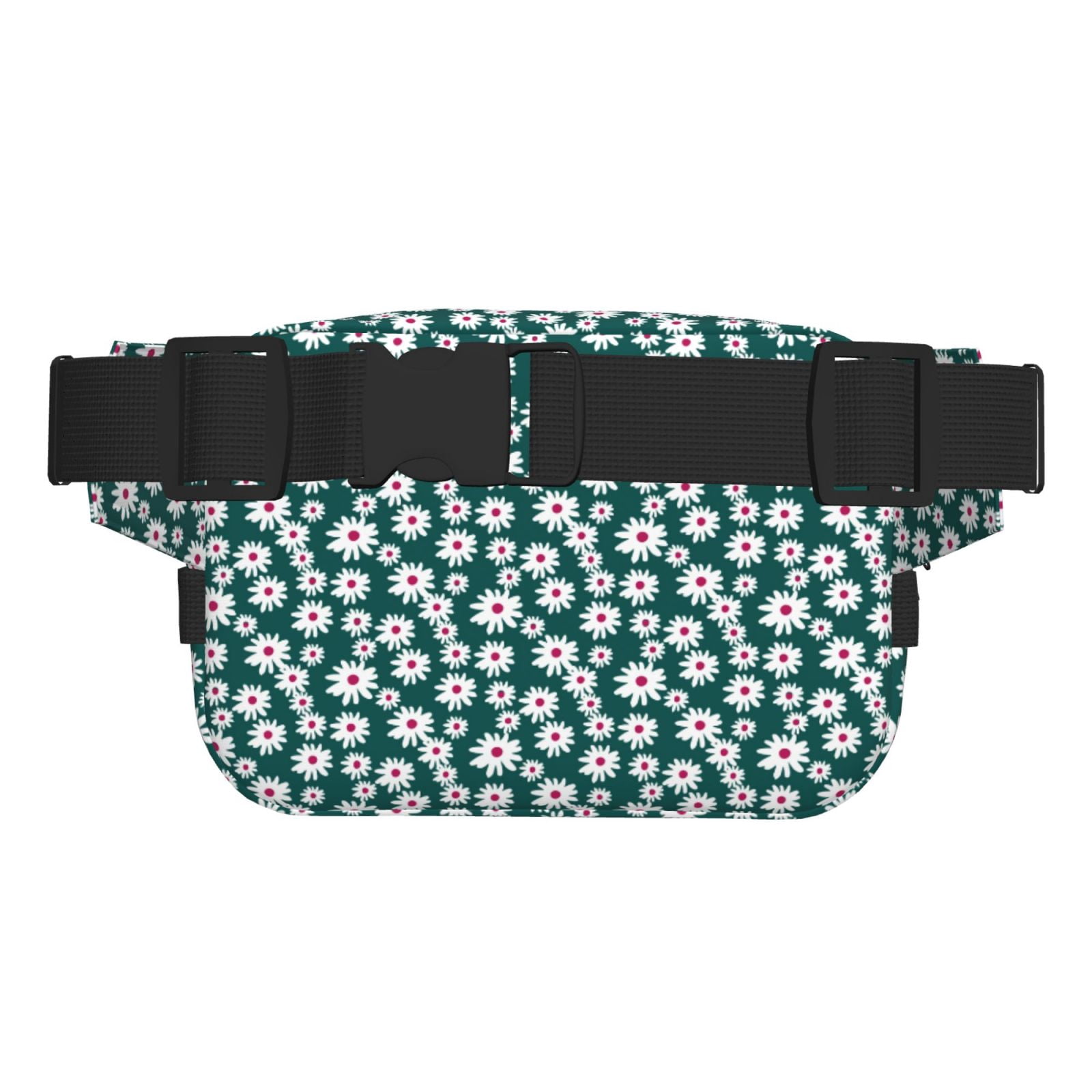 Picia Daisies Flowers Print Square Double-Layer Waist Bag Mini Adjustable Waist Belt Bag Exercise Running Travel Hiking