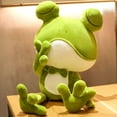 thumbnail image 6 of Teal Frog Plush Stuffed Toy - Cute Frog Plush Pillow, Kawaii Frog Hugging Plushie Pillow Toy Gift for Kids, 6 of 8