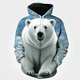 thumbnail image 3 of Sudadera con capucha de oso polar para hombre, moda de primavera, sudaderas con estampado 3D de animales, personalidad callejera, top holgado, abrigo de otoño de gran tamaño, 3 of 5