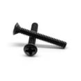 thumbnail image 1 of #6-32 x 1 Coarse Thread Machine Screw Phillips Oval Head Low Carbon Steel Black Oxide Pk 100, 1 of 1