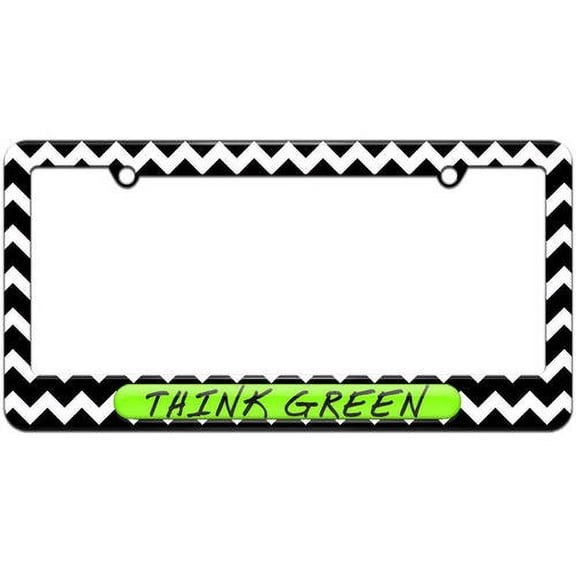 Think Green, Environmental Recycle License Plate Tag Frame, Multiple Colors