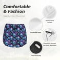 thumbnail image 4 of Bixox Women's blue daisy Skull flower pattern 2 in 1 Running Shorts - Lightweight Athletic Workout Gym Yoga Shorts Liner with Pockets - Medium, 4 of 5