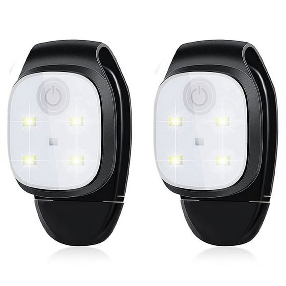 2X Outdoor Night Clip Lights Reflective USB Rechargeable LED Light Running Gear Safety Light Running,2 x Clip lights,Black