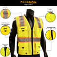 thumbnail image 5 of KwikSafety BIG KAHUNA (2 Pack) Hi Vis Reflective ANSI PPE Surveyor Class 2 Safety Vest (L/XL, Yellow), 5 of 9