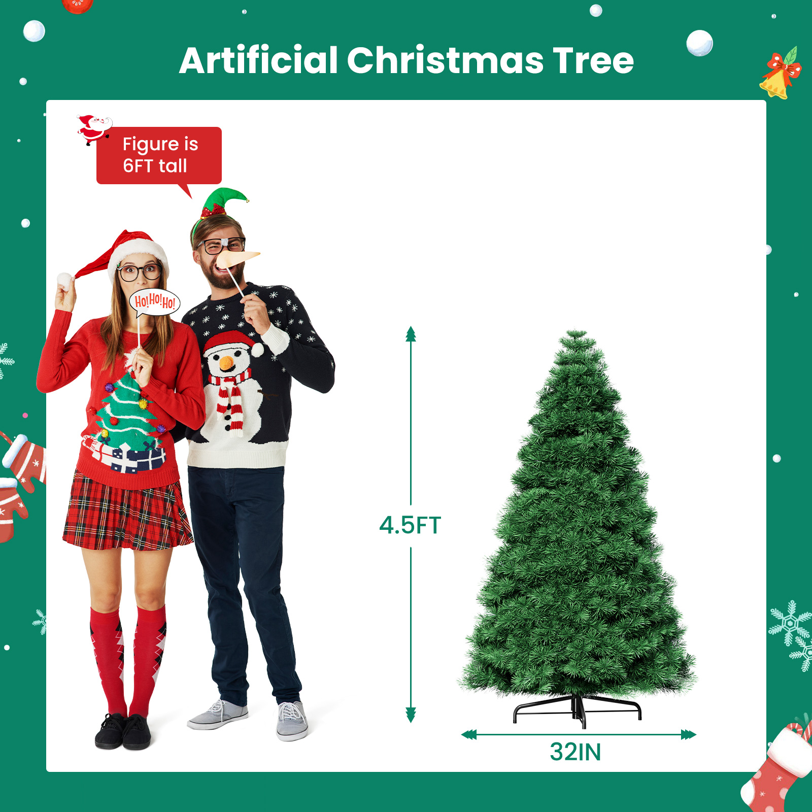 CONCETTA 4.5ft Flocked Pre-Lit Christmas Tree photo 3