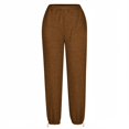 thumbnail image 5 of Womens Fleece Lined Sweatpants Baggy High Waisted Joggers Cinch Bottom Lounge Pants with Pocket Active Wear Coffee, 5 of 5
