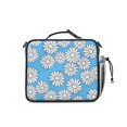 thumbnail image 3 of Daisy Pioneer Flower Blue Pattern Insulated Lunch Bag with Shoulder Strap and Bottle Holder,Bento School Lunch Bag Box,11x9.5x3.5 Inches, 3 of 5