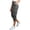 Gray#1, variant on Jesvior Women'S High Waisted Elastic Waist Capri Pants Casual Drawstring Wide Leg Trousers with Pockets for Summer Beach Lounge