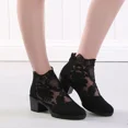 thumbnail image 5 of nuevos zapatos de baile latino de malla para mujer, zapatos de salón de Salsa negros, sandalias para fiesta de boda, zapatos de baile para mujer, 5 of 5