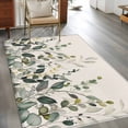 thumbnail image 3 of Green Eucalyptus Area Rugs Collection 2.7'x5', Farmhouse Weeping Leaves on Linen Non Slip Indoor Rectangle Throw Runner Rug Floor Mat Carpet for Living Room Dining Table Bedroom Nursery, 3 of 9
