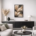 thumbnail image 5 of Framed Canvas Print Abstract Leaves Wall Art Modern Botanical Decorative for Living Room Bedroom - 24"x36" BLACK, 5 of 8
