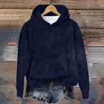 thumbnail image 1 of IMENGL Casual plush solid color hoodie, Blue L, Size M-2XL, 1 of 4