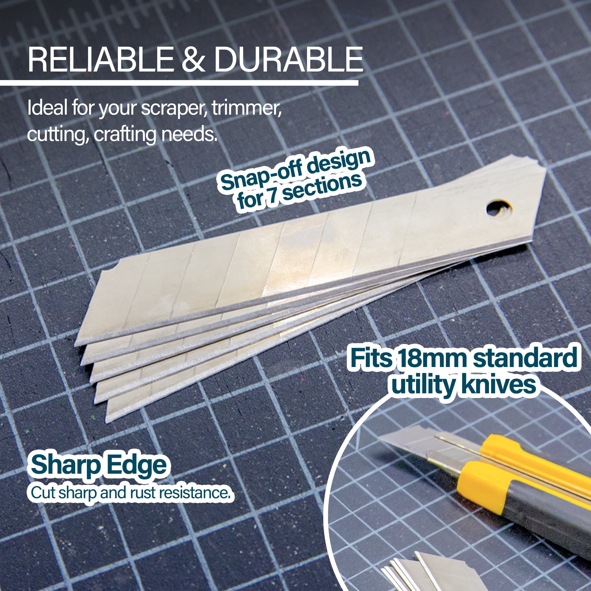 BAZIC 18mm Replacement Blade, Wide Knife Cutter Blade, Tube Storage, 192-Count