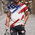thumbnail image 2 of UVEASISHA American Flag Shirts for Men Novelty Printed Patriotic Graphic T Shirts 4th of July Memorial Day Tee Shirt Short Sleeve Crewneck Casual Tshirt Red M, 2 of 6