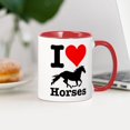 thumbnail image 3 of CafePress - I Heart Horses Mug - 11 oz Ceramic Mug - Novelty Coffee Tea Cup, 3 of 4