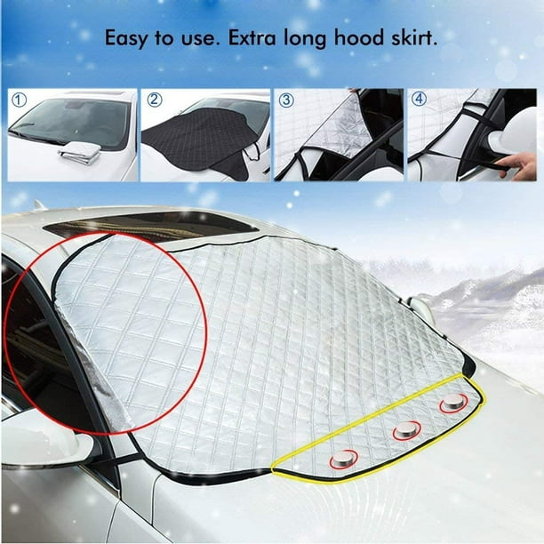 Windscreen Cover Snow- Car Windshield Cover- Frost Windscreen Cover- Magnet  car Windscreen Frost Cover- Car Windscreen Cover Winter- Front Window  Windshield Cover L-150x123CM 