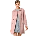 thumbnail image 1 of Día de San Patricio Chaqueta De Gabardina De Gamuza Sintética Con Doble Botonadura Y Solapa Con Muesca Para Mujer Con Cinturón Blazer De Solapa Pico Con Solapa De Tormenta Rosa XS, 1 of 6