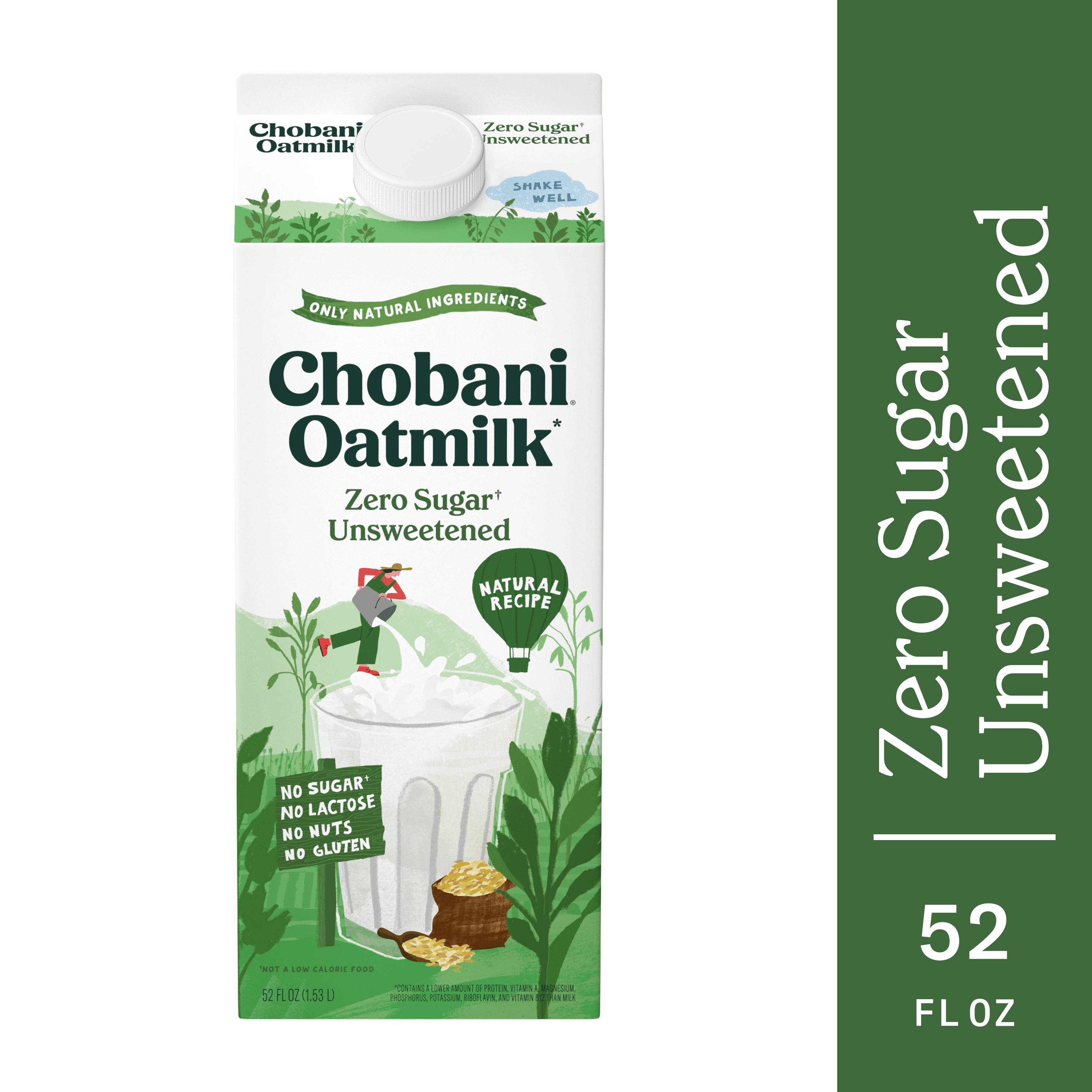 Chobani Oatmilk Zero Sugar Unsweetened 52 fl oz Carton