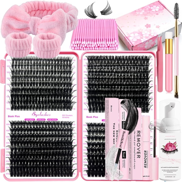 Kit de extensiones de pestañas DNSGOOR DIY, 684 unidades, pestañas rizadas de 10 a 18 mm en D