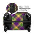 thumbnail image 4 of Easygdp Mardi Gras Plaid Double-Sided Printed Elastic Suitcase Protective Cover,Invisible Zipper, Business Trip Luggage Cases,Washable And Resistant To Falling -Small, 4 of 9