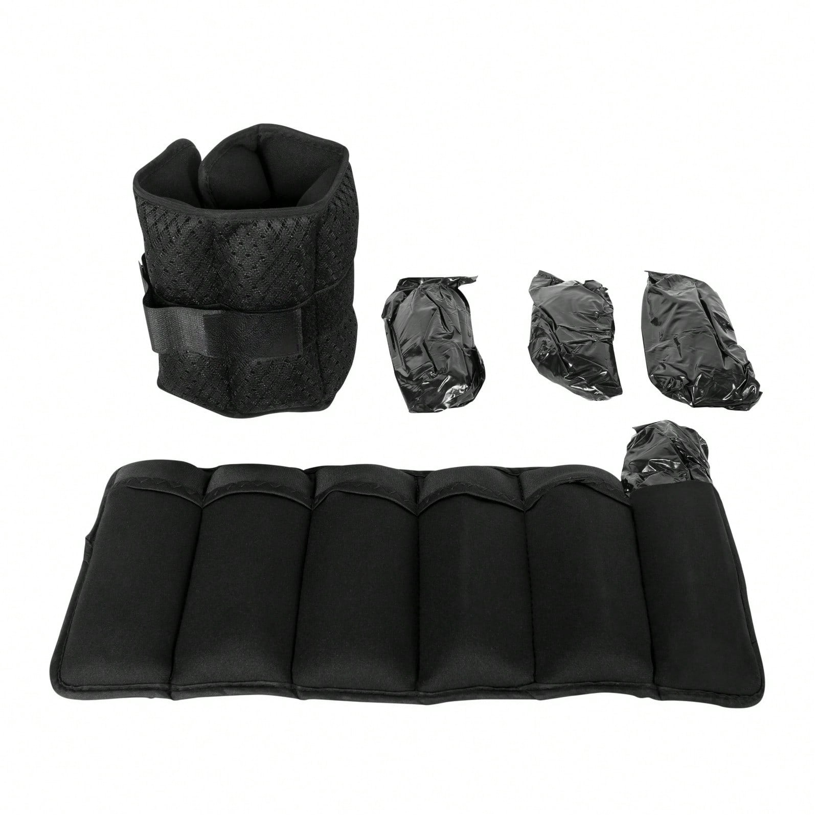 Adjustable Ankle Weights (2.5 & 5 lbs), Black, 1 Pair