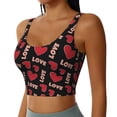 thumbnail image 2 of Fotbe Heart Sujetador Deportivo Largo sin Aros para Mujer con Almohadillas y Soporte Medio, Transpirable y Absorbente, Camiseta Tipo Chaleco o Tank Top-Large, 2 of 8