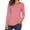 Red, variant on MRULIC t shirts for women Women Long Sleeve Round Neck Basic T-Shirt Striped Shirts Tunic Top Blouse Womens t shirts Black + L