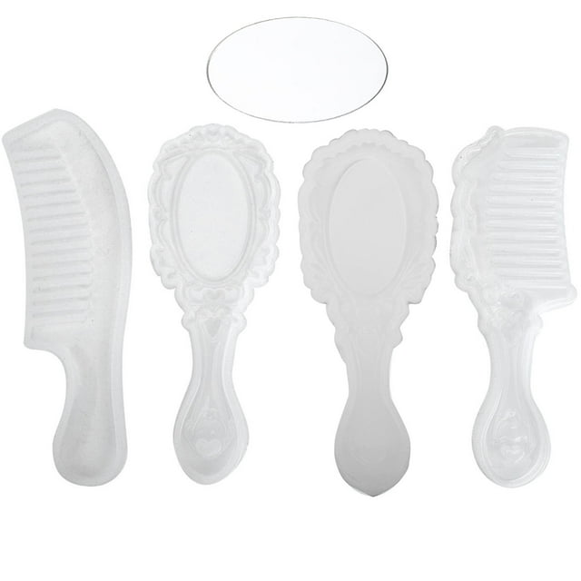 Kit de elaboración de peines de espejo de silicona para creaciones reutilizables Molde de peine de espejo para cabello DIY