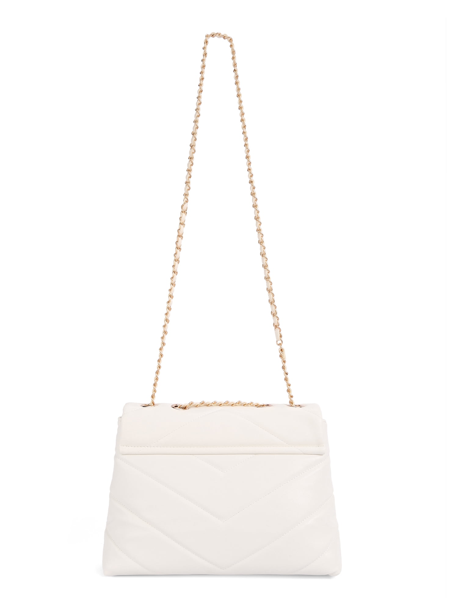 BeCool Women's Chevron Quilted Shoulder Bag White