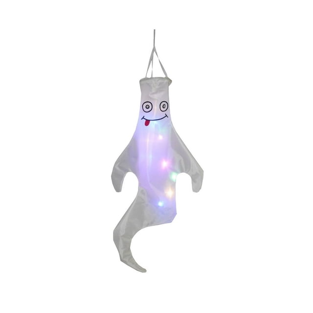Halloween Specter Shape Windsock Flag LED Lights Halloween Outdoor Hanging Decor