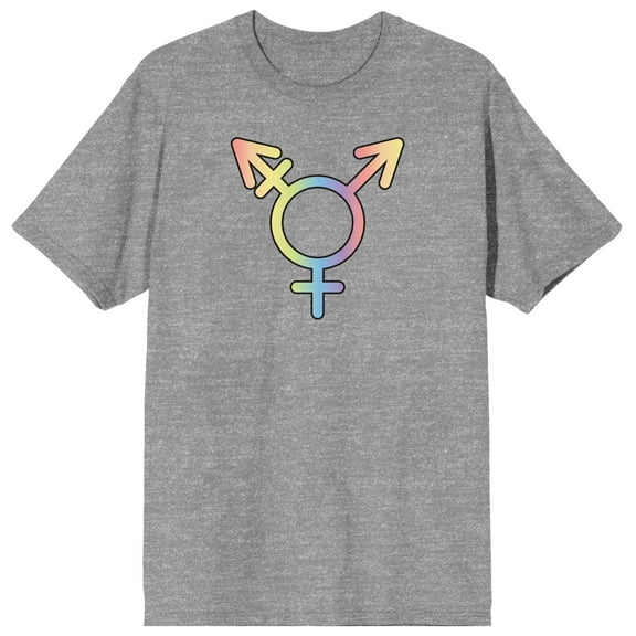 Pride Trans Symbol Men's Gray Heather T-shirt-Medium