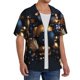 thumbnail image 2 of Balery Elegant Golden Blue Ornaments Camisa Casual de Manga Corta con Botones para Hombre, Texturizada, Estilo Cubano, para Playa, Verano-Medium, 2 of 5