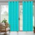 thumbnail image 3 of Outdoor Curtains for Patio Waterproof, Turquoise Plaid Windproof Pravicy Outside Porch Blackout Curtain, Geometric Leaf Diamond Morocco Abstract Sun Blocking Curtains for Cabana 2 Panels 54"x95", 3 of 9