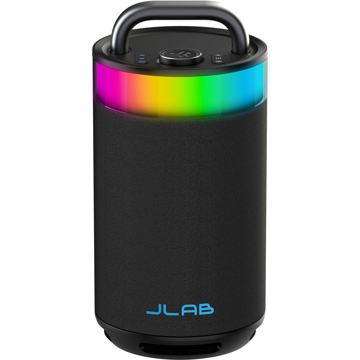 Restored JLab Epic Party Portable Bluetooth Speaker, 100W, Built-in RGB Lights, Splashproof, Black (Refurbished)