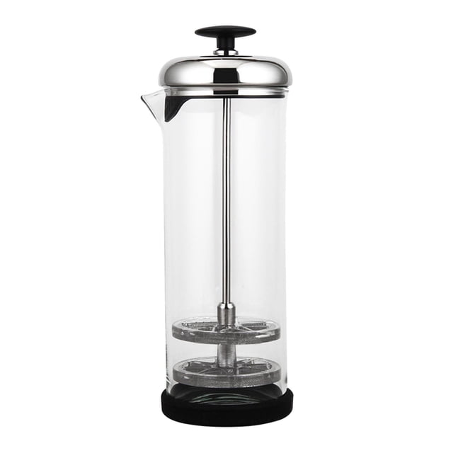 Naiovety Espumador de leche Manual de 400ML, batidor de espuma de capuchino de café de malla doble Juegos de servir café y té