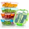thumbnail image 6 of DFA 10 Pack Glass Food Storage Containers with Lids Leakproof, Airtight Glass Meal Prep Containers For Lunch, On The Go, Leftover, Dishwasher Safe, 6 of 12